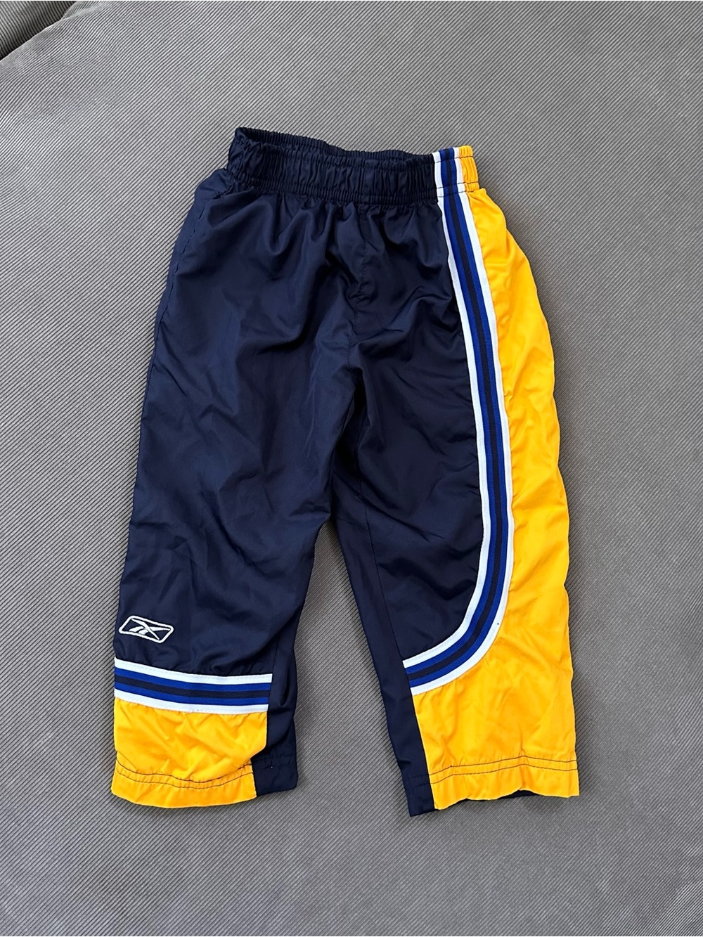 Reebok Kids Navy Gold Windbreaker Track Pants Size 2T Joggers Y2K Vintage 90s